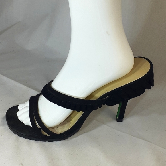 Donald J. Pliner Shoes - Donald J pliner black suede leather mule heels size 10